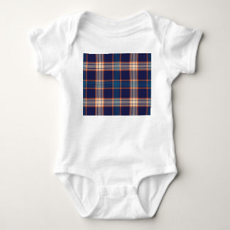 Tartan plaid, colorful navy texture. baby bodysuit