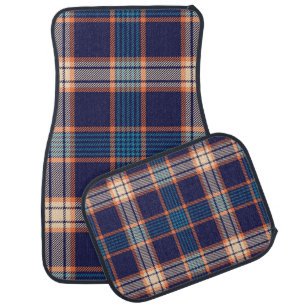 Tartan plaid, colorful navy texture. car floor mat