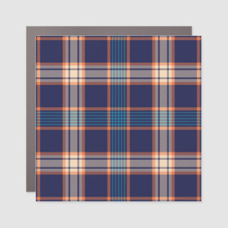 Tartan plaid, colorful navy texture. car magnet