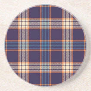 Tartan plaid, colorful navy texture. coaster