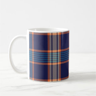 Tartan plaid, colorful navy texture. coffee mug