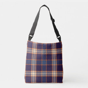 Tartan plaid, colorful navy texture. crossbody bag