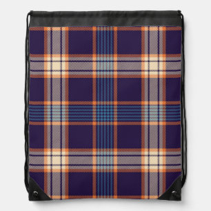 Tartan plaid, colorful navy texture. drawstring bag