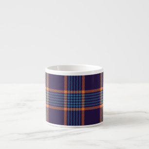 Tartan plaid, colorful navy texture. espresso cup