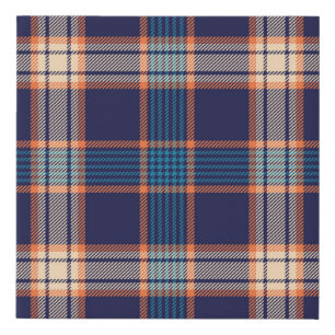 Tartan plaid, colorful navy texture. faux canvas print