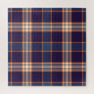 Tartan plaid, colorful navy texture. jigsaw puzzle