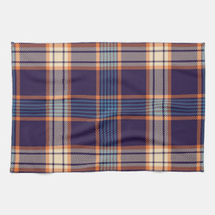 Tartan plaid, colorful navy texture. kitchen towel