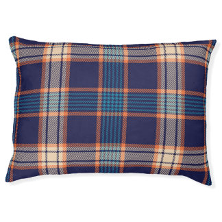 Tartan plaid, colorful navy texture. pet bed