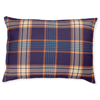 Tartan plaid, colorful navy texture. pet bed