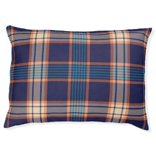 Tartan plaid, colorful navy texture. pet bed
