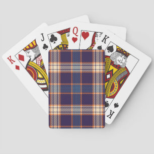 Tartan plaid, colorful navy texture. poker cards