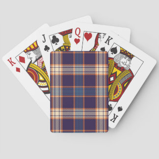 Tartan plaid, colorful navy texture. poker cards