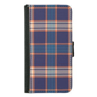 Tartan plaid, colorful navy texture. samsung galaxy s5 wallet case