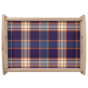 Tartan plaid, colorful navy texture. serving tray