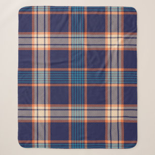 Tartan plaid, colorful navy texture. sherpa blanket