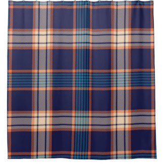 Tartan plaid, colorful navy texture. shower curtain