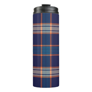 Tartan plaid, colorful navy texture. thermal tumbler