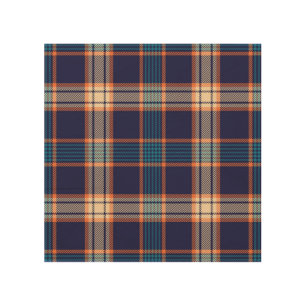 Tartan plaid, colorful navy texture. wood wall art