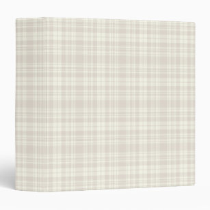 Tartan Plaid Cream & Beige No. 66 3 Ring Binder