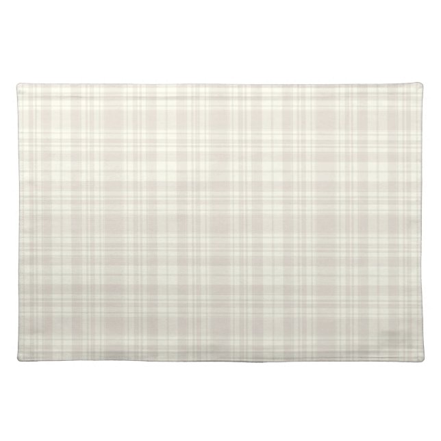 Tartan Plaid Cream & Beige No. 66 Cloth Placemat (Front)