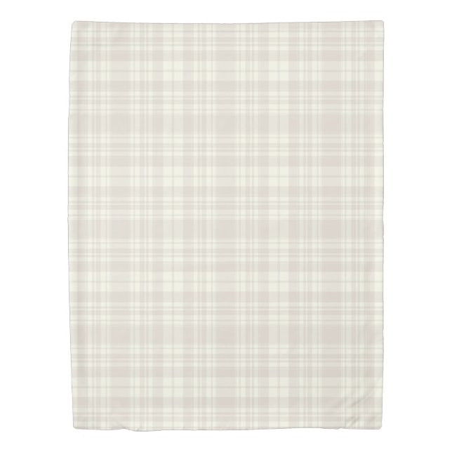 Tartan Plaid Cream & Beige No. 66 Duvet Cover (Front)