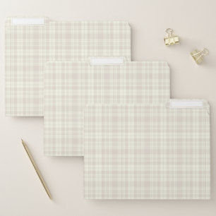 Tartan Plaid Cream & Beige No. 66 File Folder