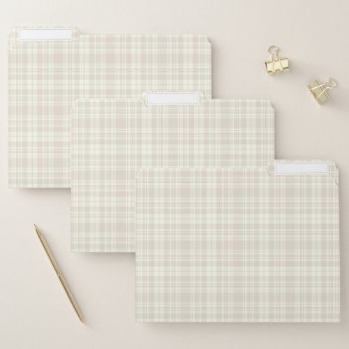 Tartan Plaid Cream  Beige No 66 File Folder