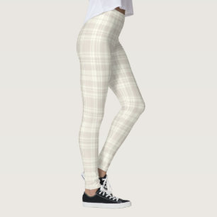 Tartan Plaid Cream & Beige No. 66 Leggings