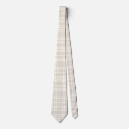 Tartan Plaid Cream  Beige No 66 Neck Tie