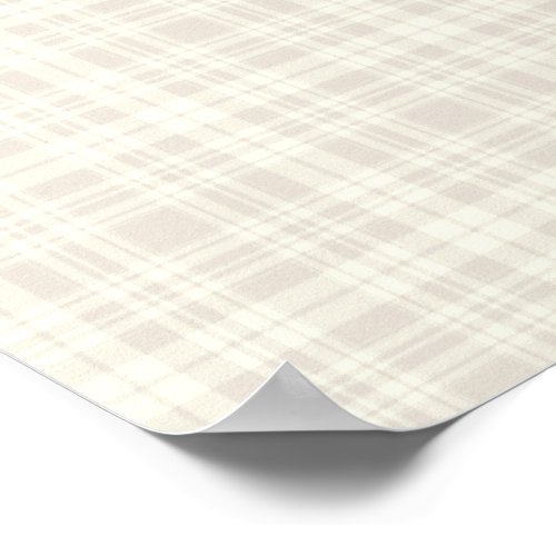 Tartan Plaid Cream  Beige No 66 Poster