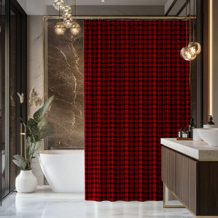 Tartan Plaid Curtain Red Black Gift for Couple