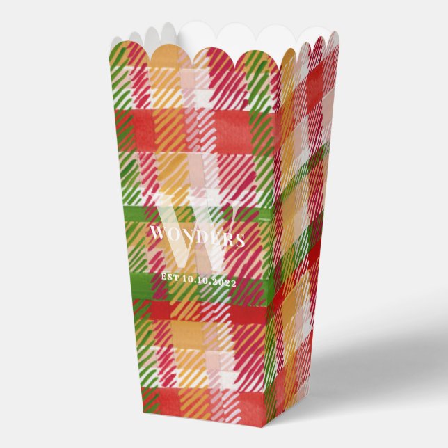 Tartan Plaid Custom cinema Event Theme Favor Boxes (Front)