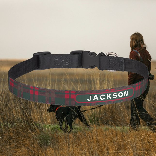 Tartan Plaid Custom Dog Name Pet Collar (Tartan Plaid Custom Dog Name Pet Collar
)