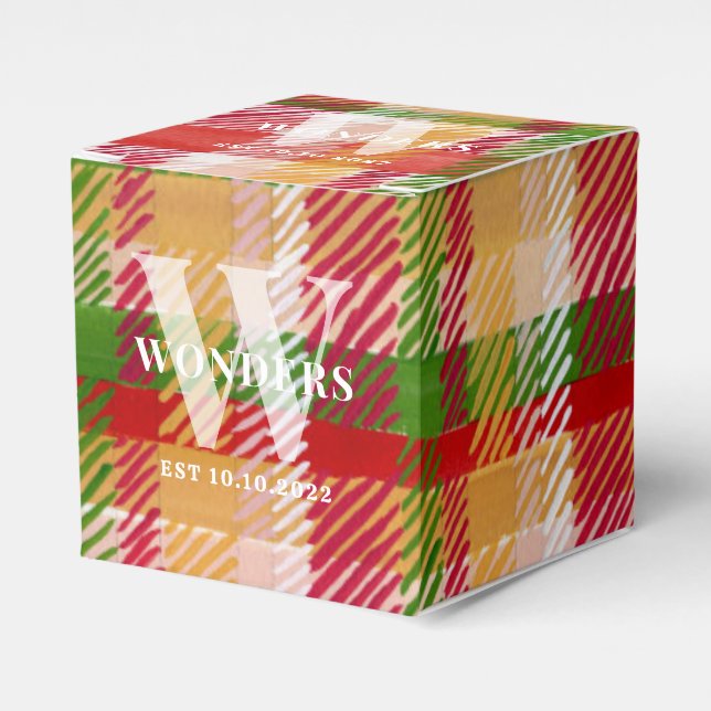 Tartan Plaid Custom gifts Event Theme Favor Boxes (Front Side)