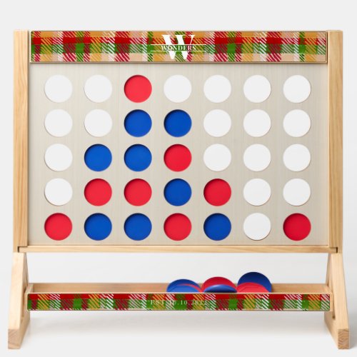 Tartan Plaid Custom Message Monogram Fast Four