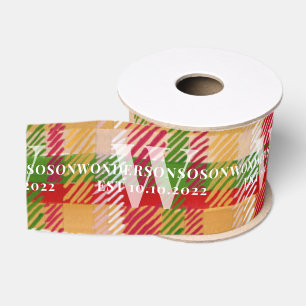Tartan Plaid Custom Monogram PACKAGE Event Theme Grosgrain Ribbon