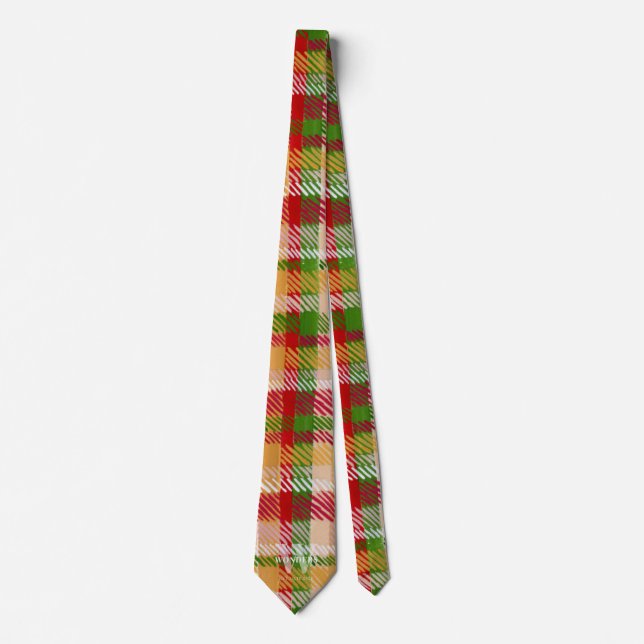 Tartan Plaid Custom Monogrammed Party Neck Tie (Front)