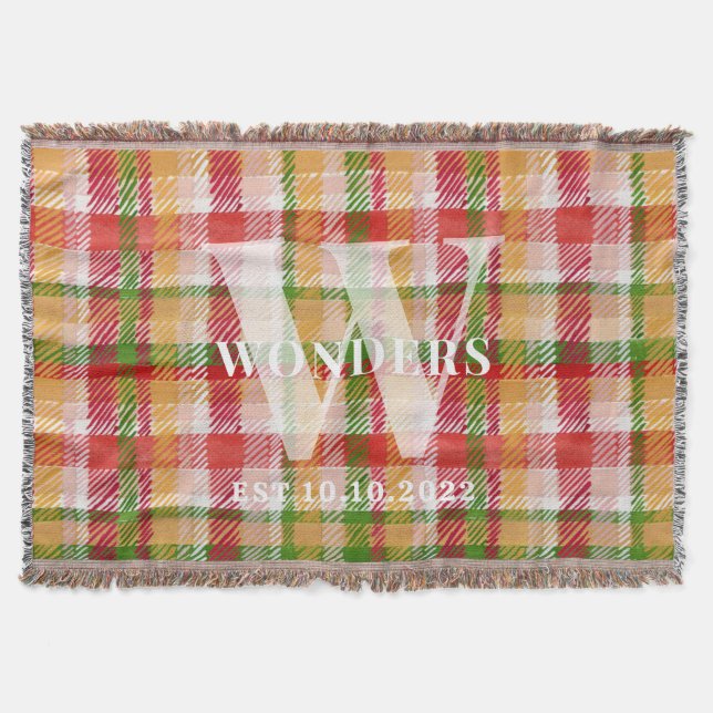 Tartan Plaid Custom outdoor party Event Theme Throw Blanket (Front)