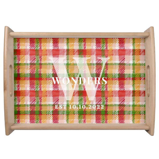 Tartan Plaid Custom outdoor party Events Serving Tray (Front)