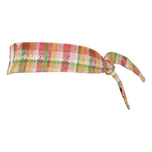 Tartan Plaid Custom text outdoor party Event Theme Tie Headband