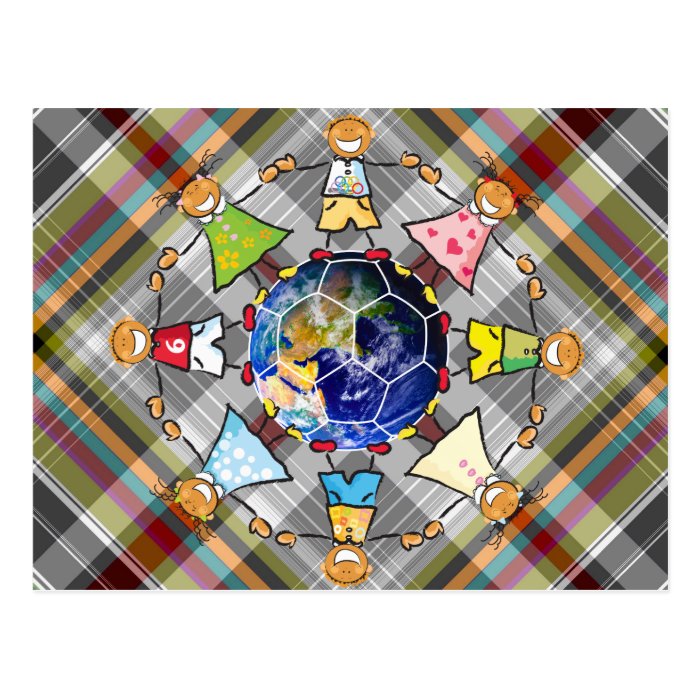 Tartan plaid design postcard