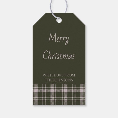 Tartan Plaid Farmhouse Green Christmas Gift Tags