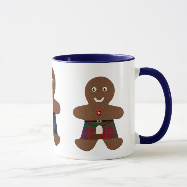 Tartan Plaid Gingerbread Men Mug (Right)