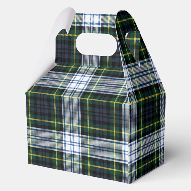 Tartan Plaid Gordon Green Check Party Favor Boxes (Back)