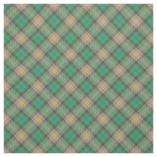 Tartan plaid green and grey retro pattern scottish fabric