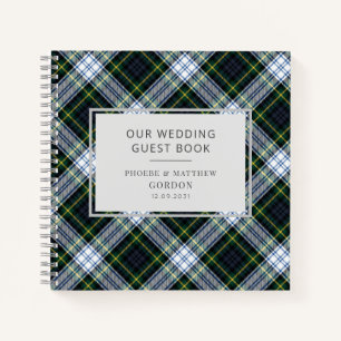 Tartan Plaid Green Checkered Wedding Guest Book
