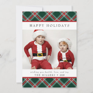 Tartan Plaid Happy Holidays Card for Christmas