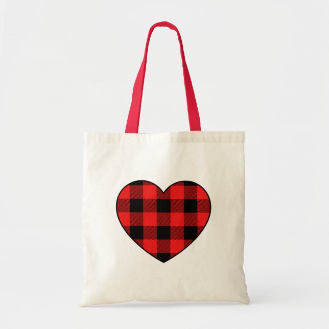 Tartan Plaid Heart Tote (Front)