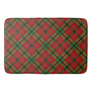 Tartan Plaid Holiday Festive Christmas Bathroom Mat