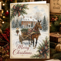 Tartan Plaid Horse Country Christmas